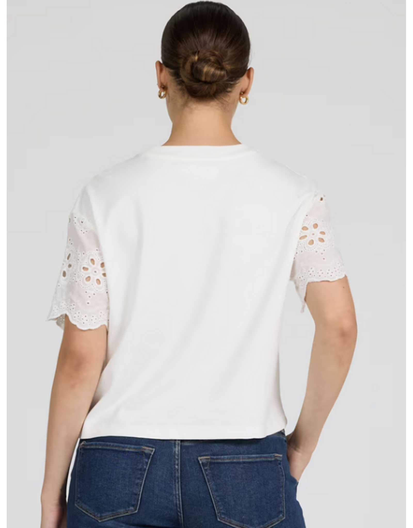 Dear John Denim Dear John Maddox Eyelet Sleeve Top  Riviera White
