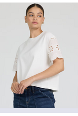Dear John Denim Dear John Maddox Eyelet Sleeve Top  Riviera White