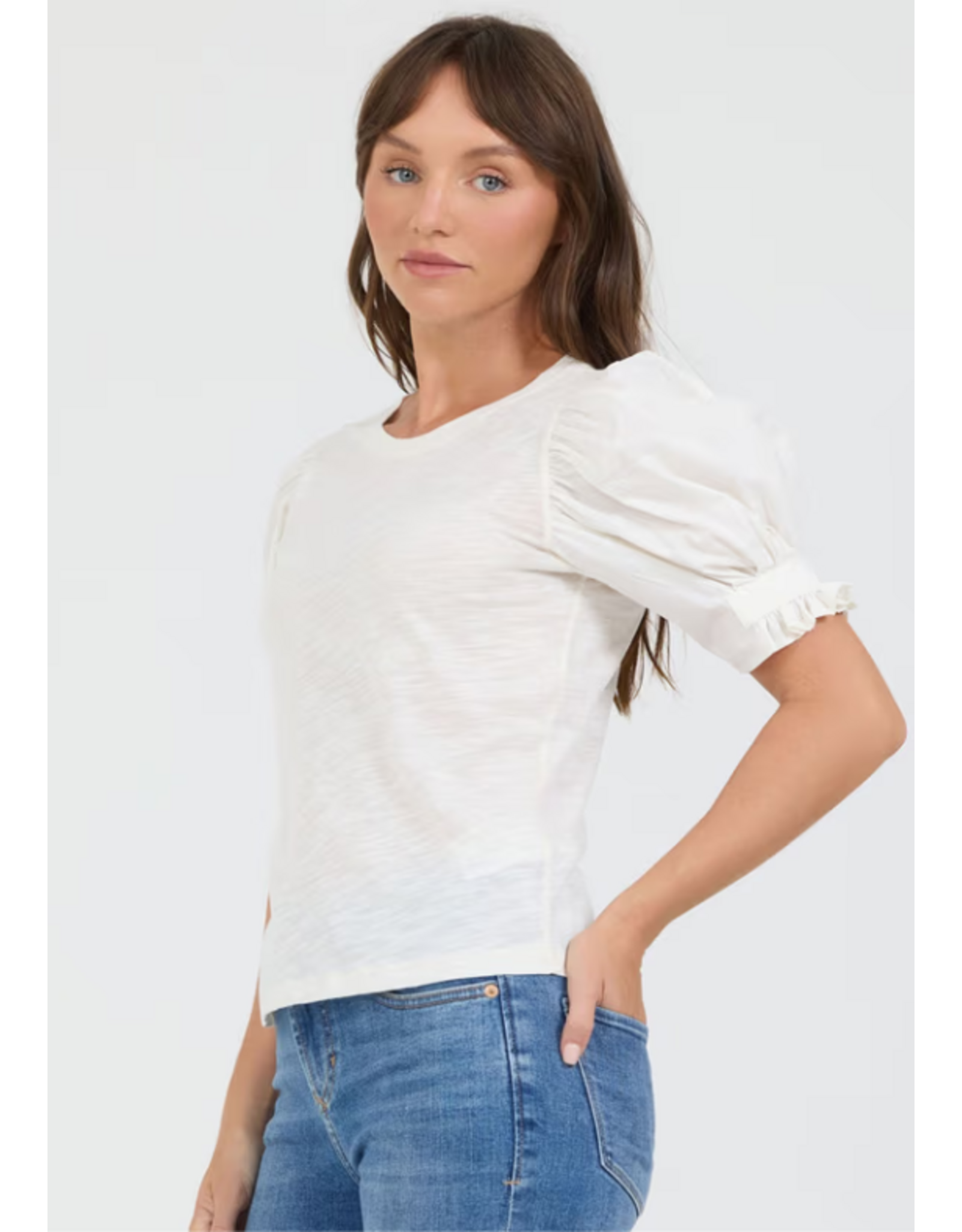Dear John Denim Dear John Kyle Short Sleeve Top Off White