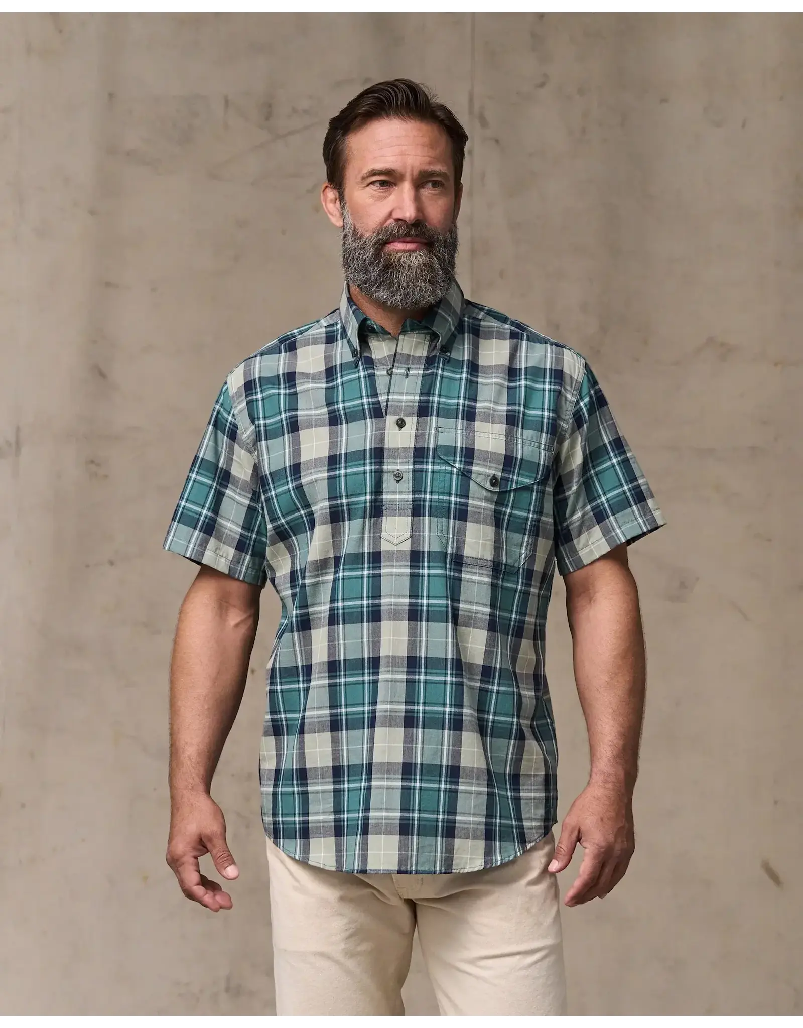 Filson Filson Short Sleeve Madras Popover Shirt Gray/Teal