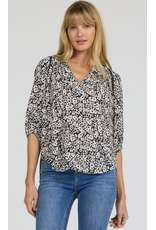 Dear John Denim Dear John Costa 3/4 Sleeve Top Black Pansey