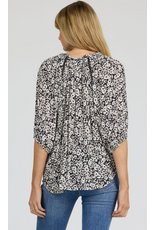 Dear John Denim Dear John Costa 3/4 Sleeve Top Black Pansey