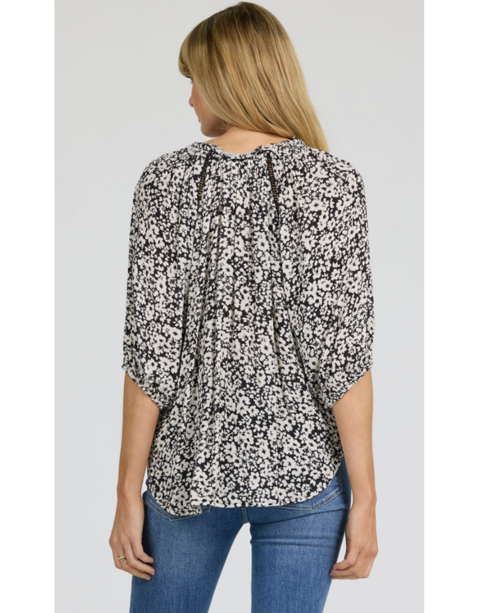 Dear John Denim Dear John Costa 3/4 Sleeve Top Black Pansey