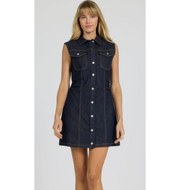 Dear John Denim Dear John Saira Sleeveless Mini Dress Dark Denim