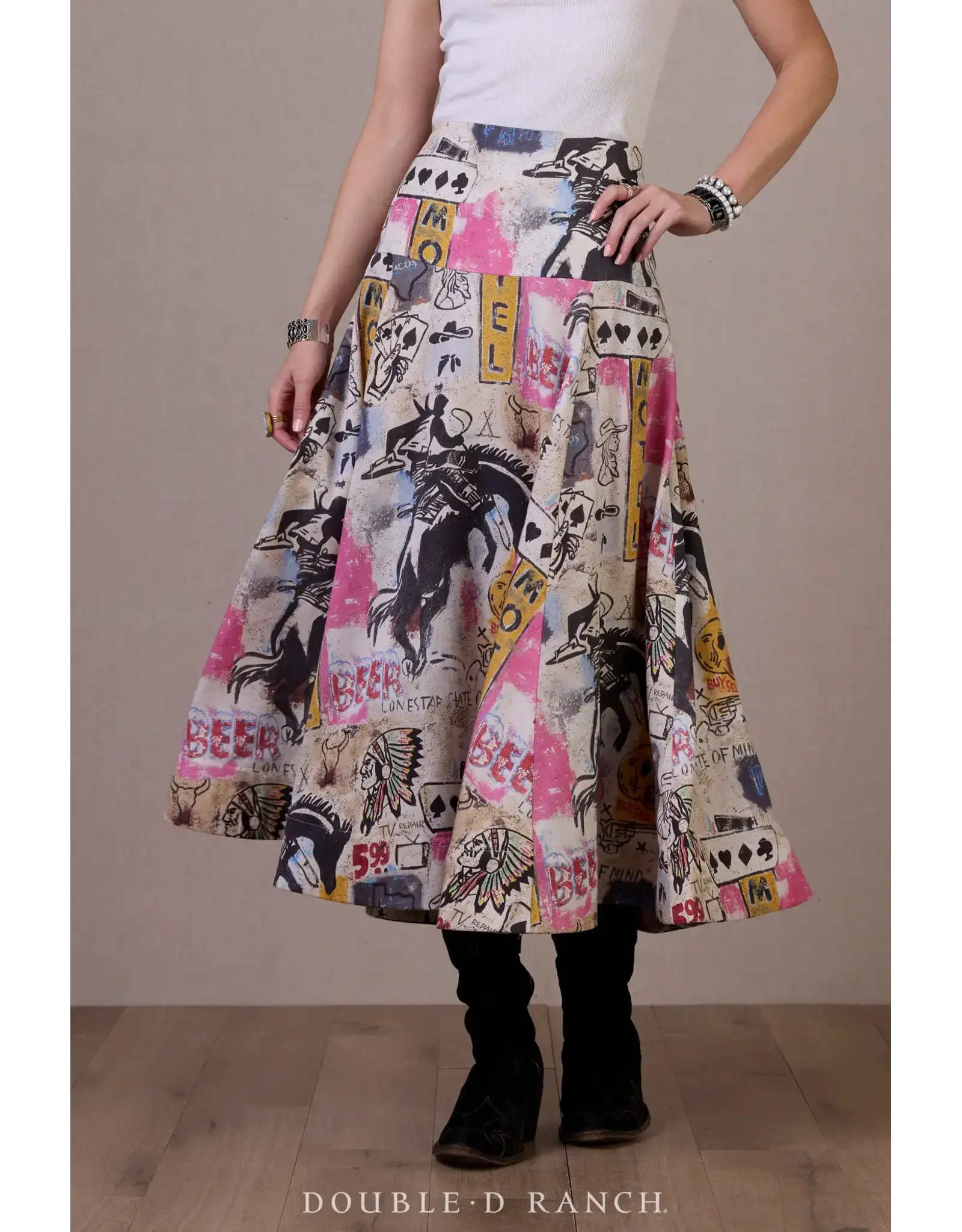 Double D Ranch Double D Ranch Cowboy Graffiti Skirt