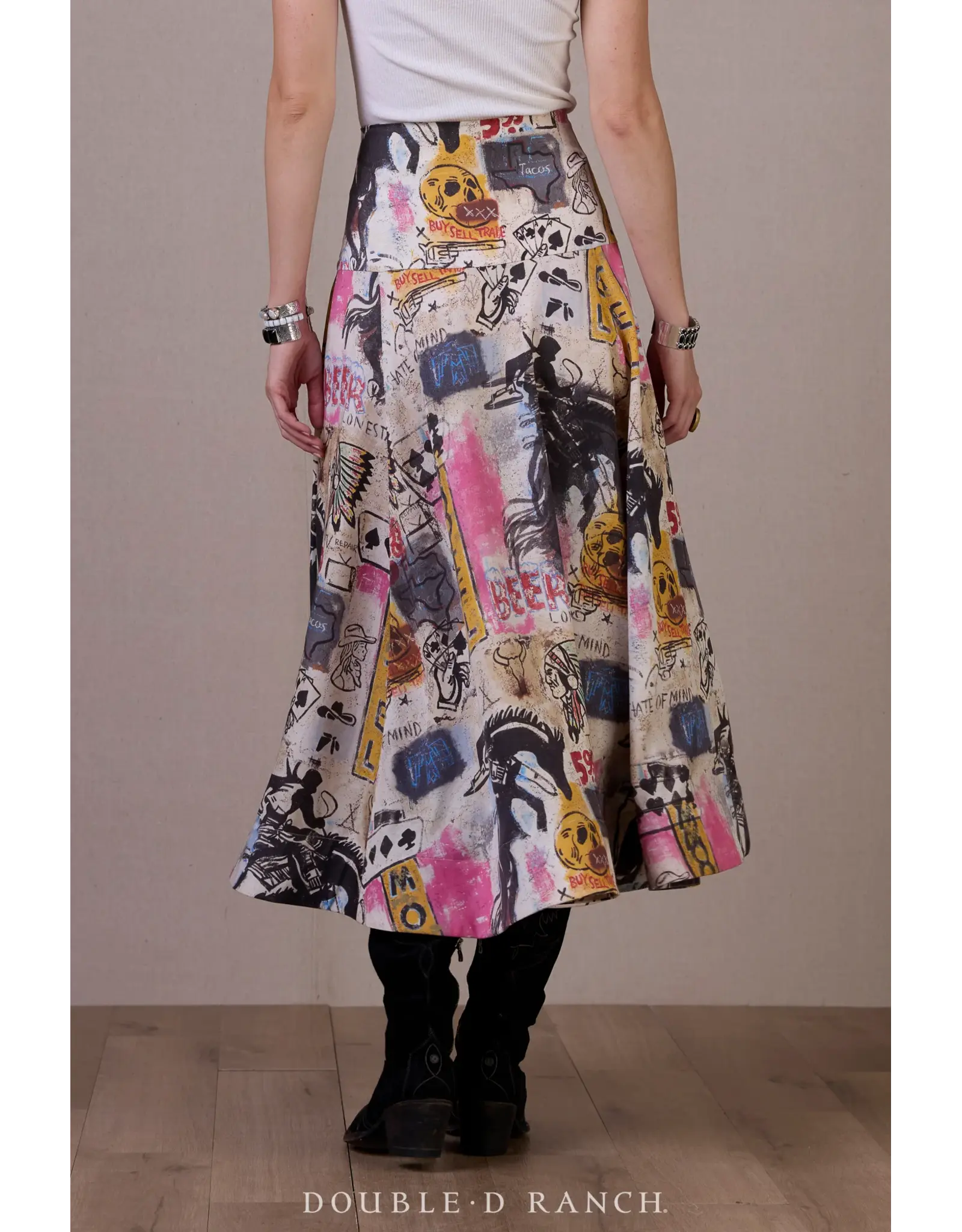 Double D Ranch Double D Ranch Cowboy Graffiti Skirt