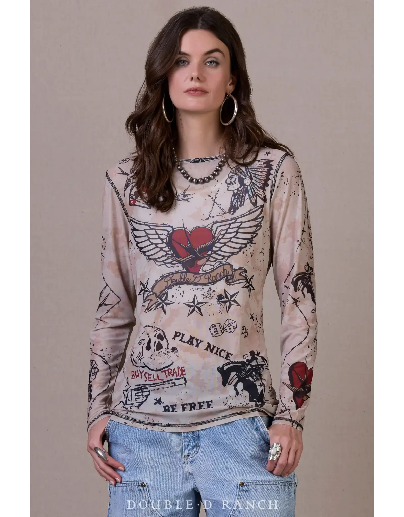 Double D Ranch Double D Ranch Heart on My Sleeve Tee