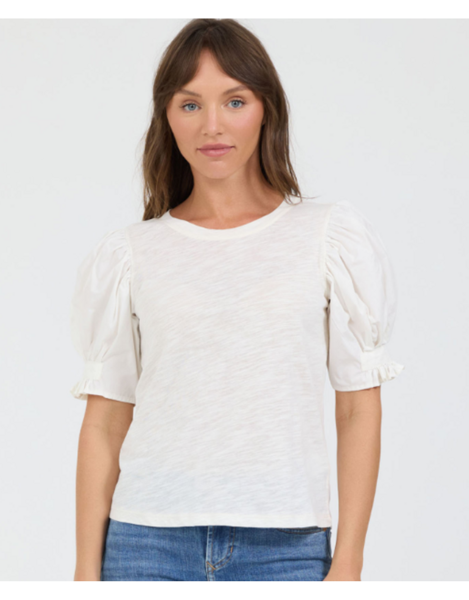 Dear John Denim Dear John Dani Puff Short Sleeve Top Egret