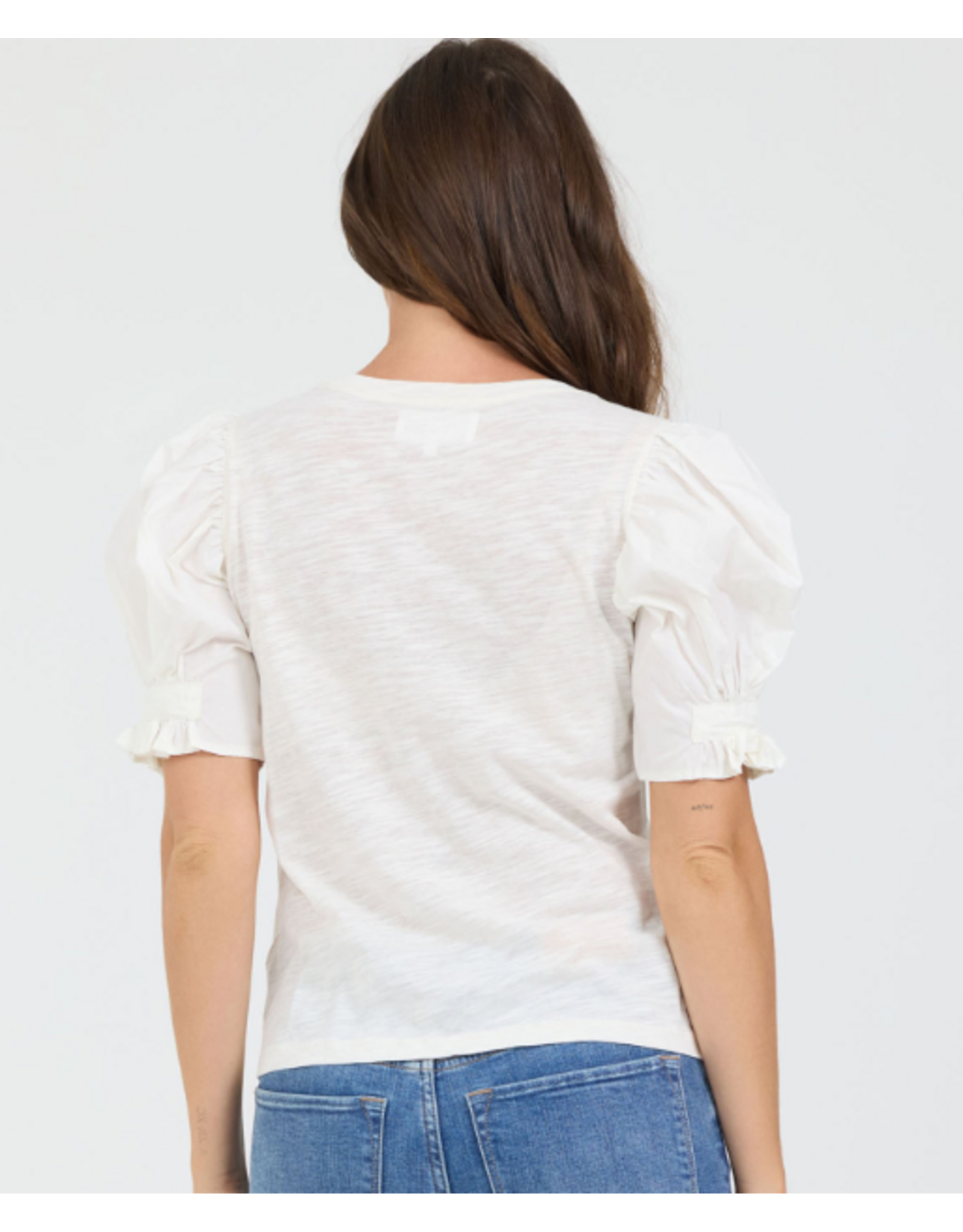 Dear John Denim Dear John Dani Puff Short Sleeve Top Egret