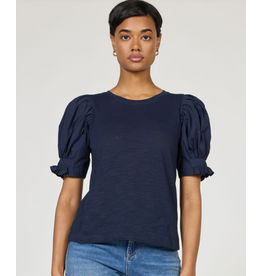 Dear John Denim Dear John Dani Puff Short Sleeve Top Black Iris