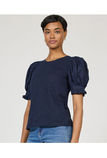 Dear John Denim Dear John Dani Puff Short Sleeve Top Black Iris