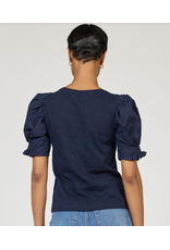 Dear John Denim Dear John Dani Puff Short Sleeve Top Black Iris