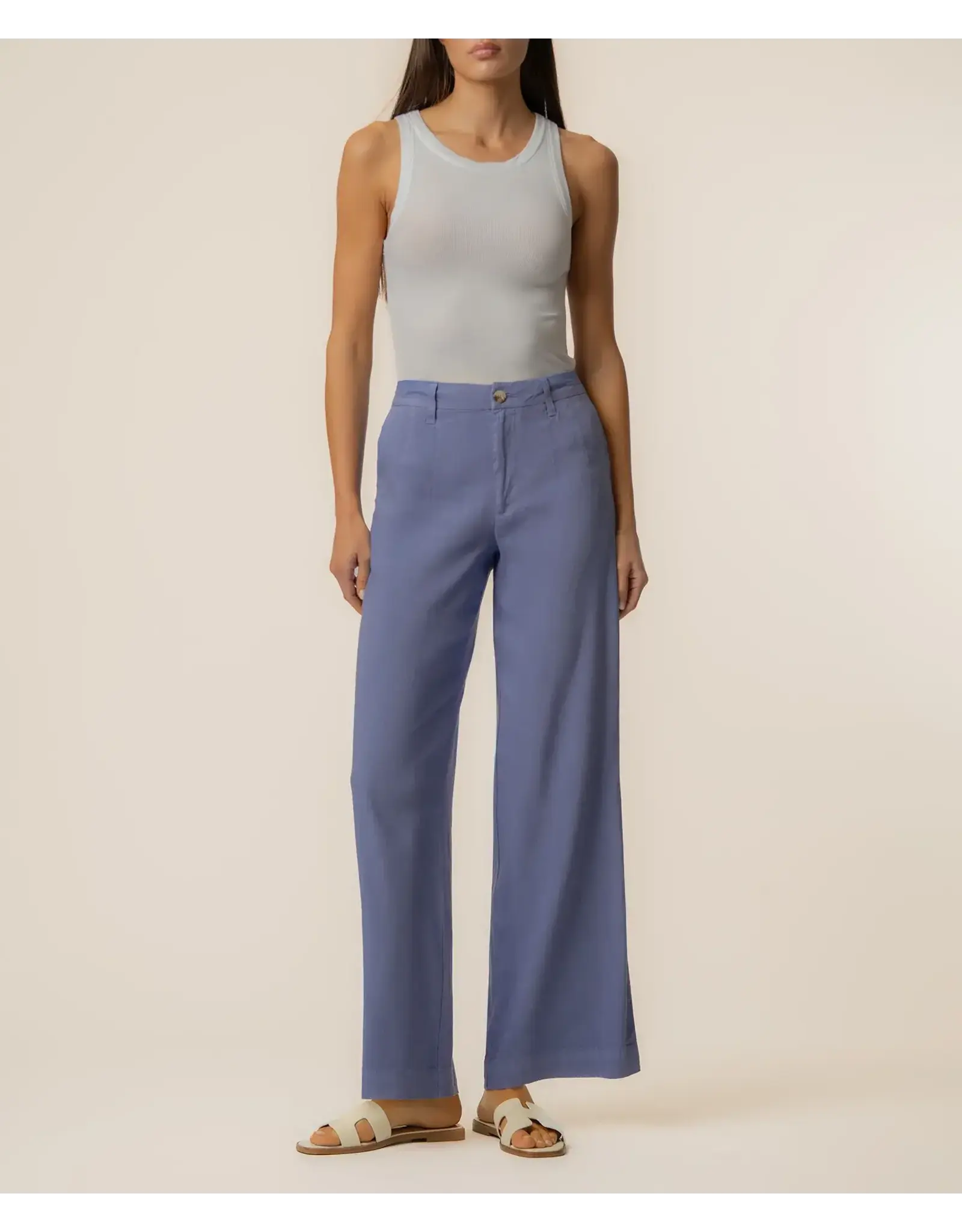 Kut from the Kloth / STS Blue KUT Meg Linen High Rise Wide Straight Leg Cornflower