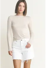 Maggie Frayed Hem Short Misty White