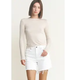 Maggie Frayed Hem Short Misty White