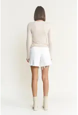 Maggie Frayed Hem Short Misty White