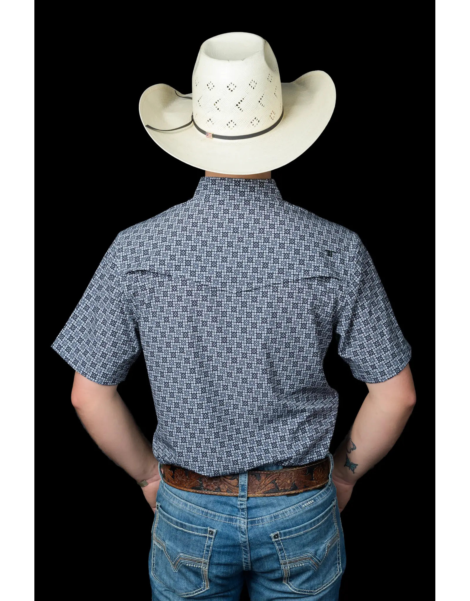 Ferrell Colton Short Sleeve Snap Shirt Blue