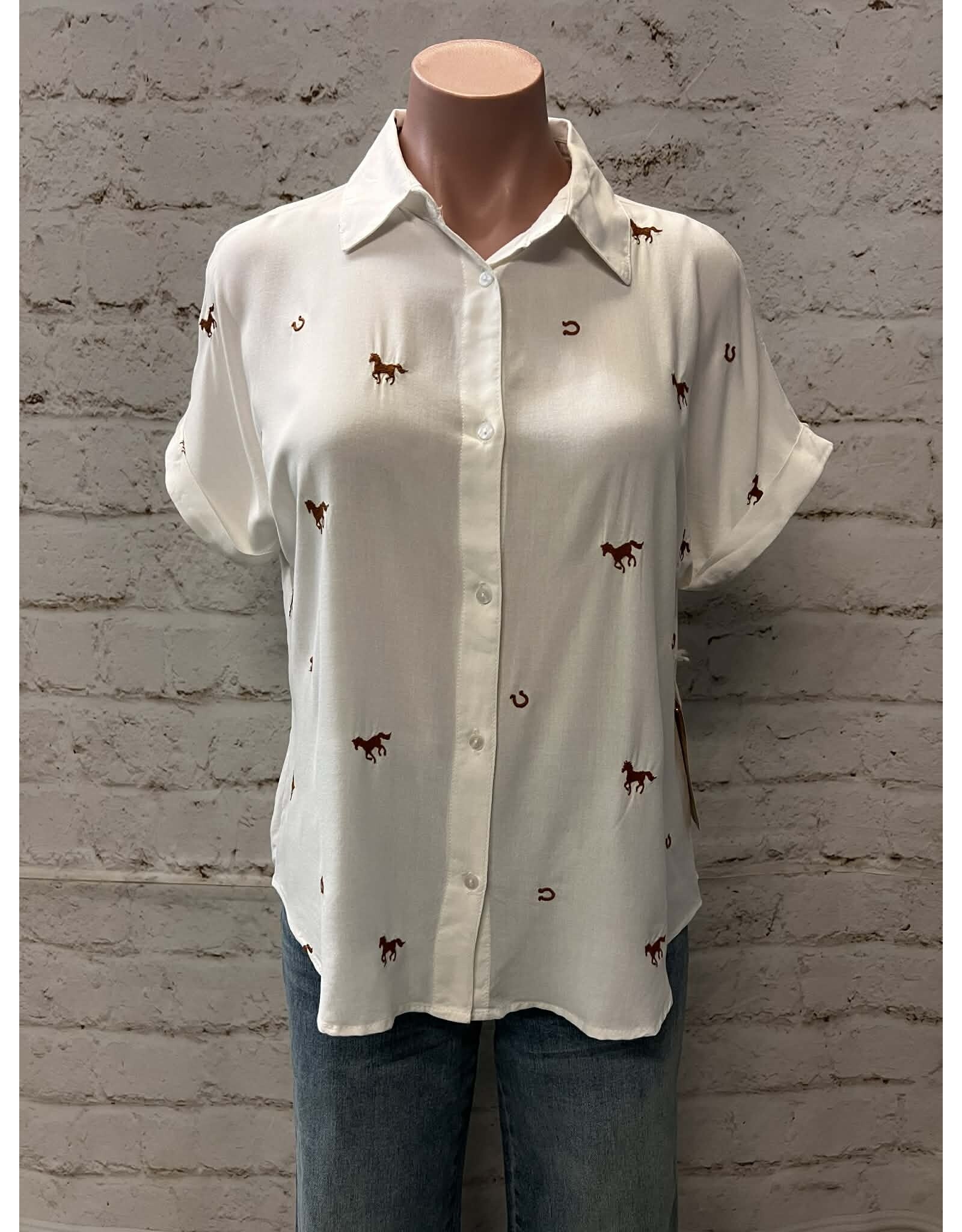 Wild & Lucky Brown Camp Shirt