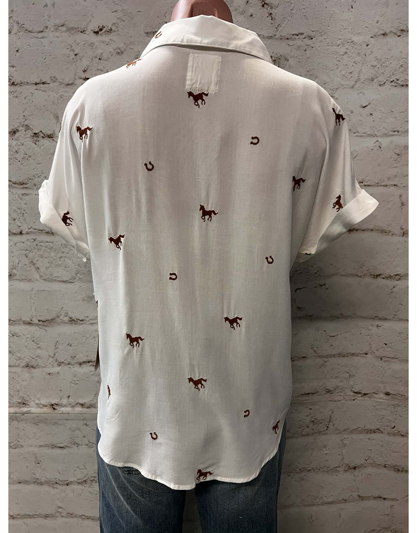 Wild & Lucky Brown Camp Shirt