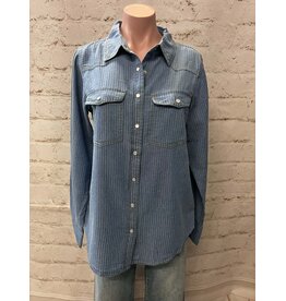 The Elsie Pearl Snap Denim Shirt
