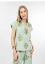 Ivy Jane Ivy Jane Print Popover Top Aqua