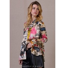 Double D Ranch Double D Ranch Cowboy Graffiti Blouse