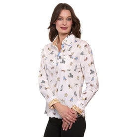 Dizzy Lizzie Cape Cod Top With All The French Doggies