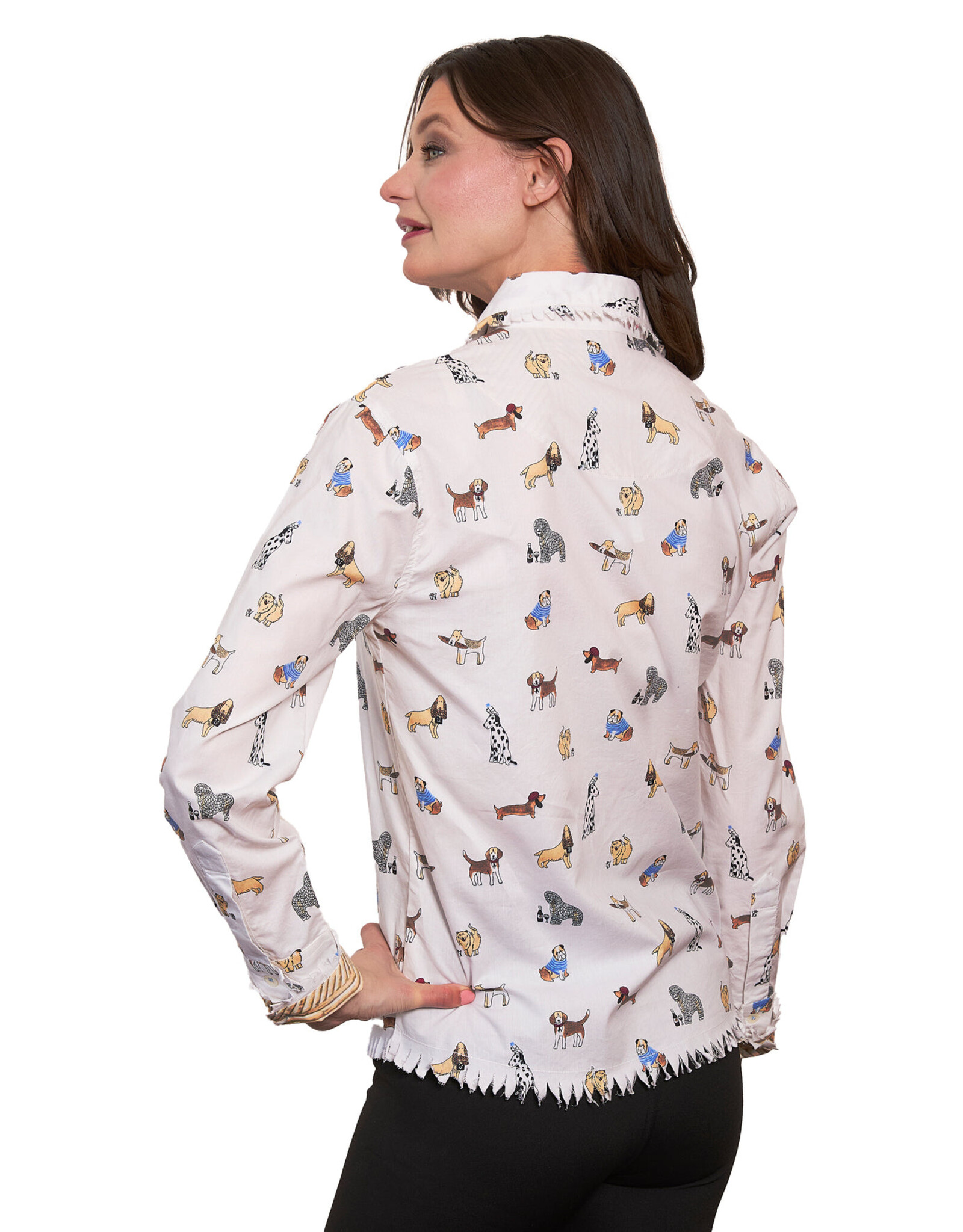 Dizzy Lizzie Cape Cod Top With All The French Doggies