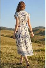 Tiki Embroidered Midi Dress