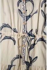 Tiki Embroidered Midi Dress