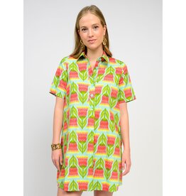 Uncle Frank Uncle Frank Tulip Swing Shirt Dress Aqua