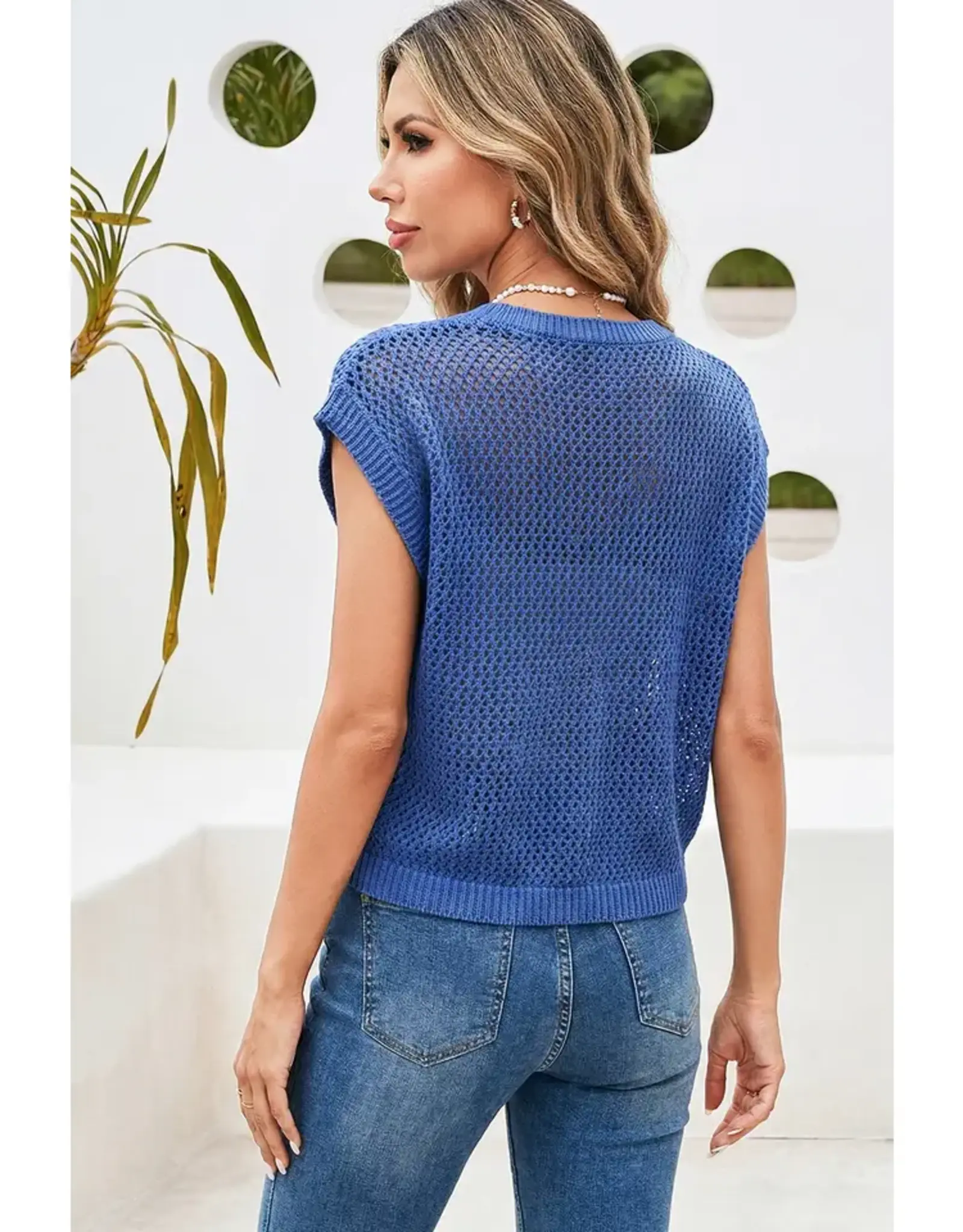 Fannie Flag Open Weave Sweater