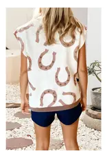 Haley Horseshoe Cap Sleeve Sweater