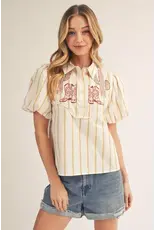 Wynona Western Embroidery Top