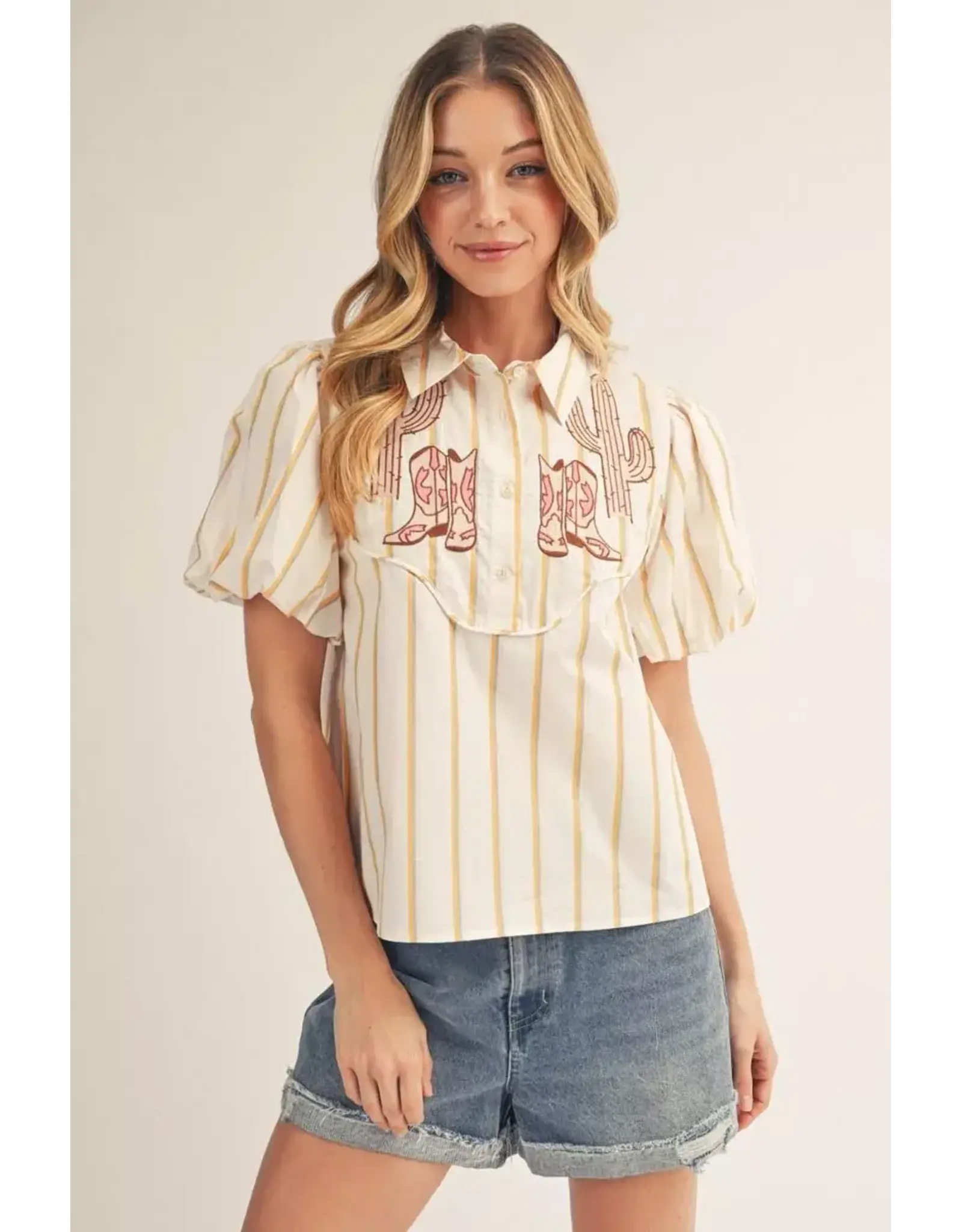 Wynona Western Embroidery Top