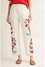 Blanca Embroidered White Jeans