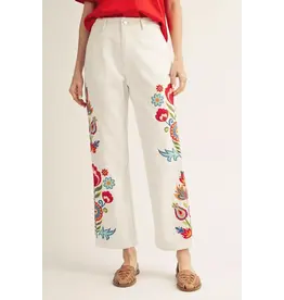 Blanca Embroidered White Jeans