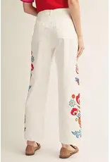 Blanca Embroidered White Jeans