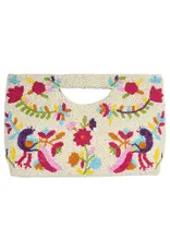 Flora Half Moon Beaded Clutch