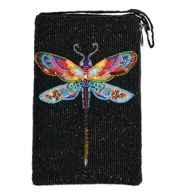 Colorful Dragonfly Beaded Bag