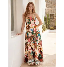 Telma Spaghetti Strap Printed Cotton Dress