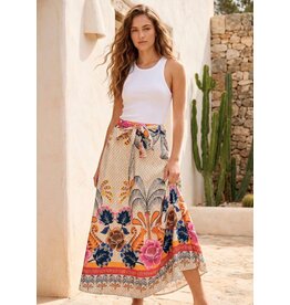 Fiori Printed Cotton Skirt