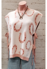 Haley Horseshoe Cap Sleeve Sweater