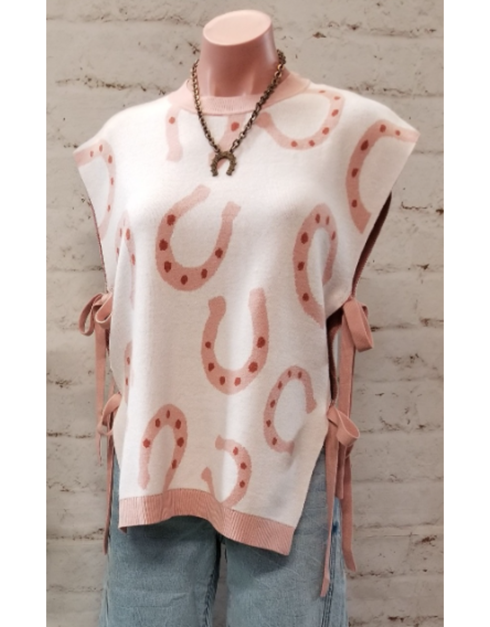 Haley Horseshoe Cap Sleeve Sweater
