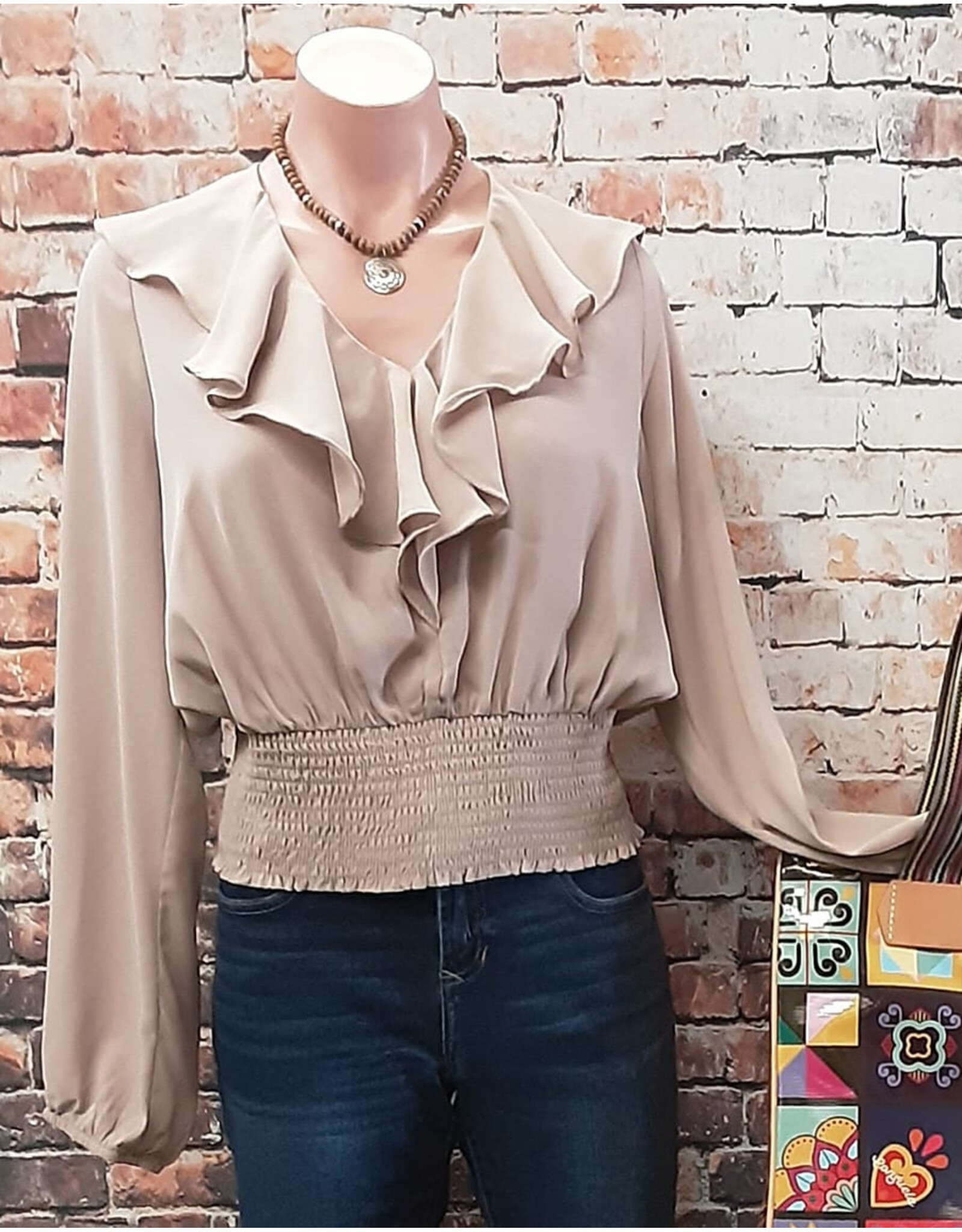 Blossom Ruched Waist Back Tie Top