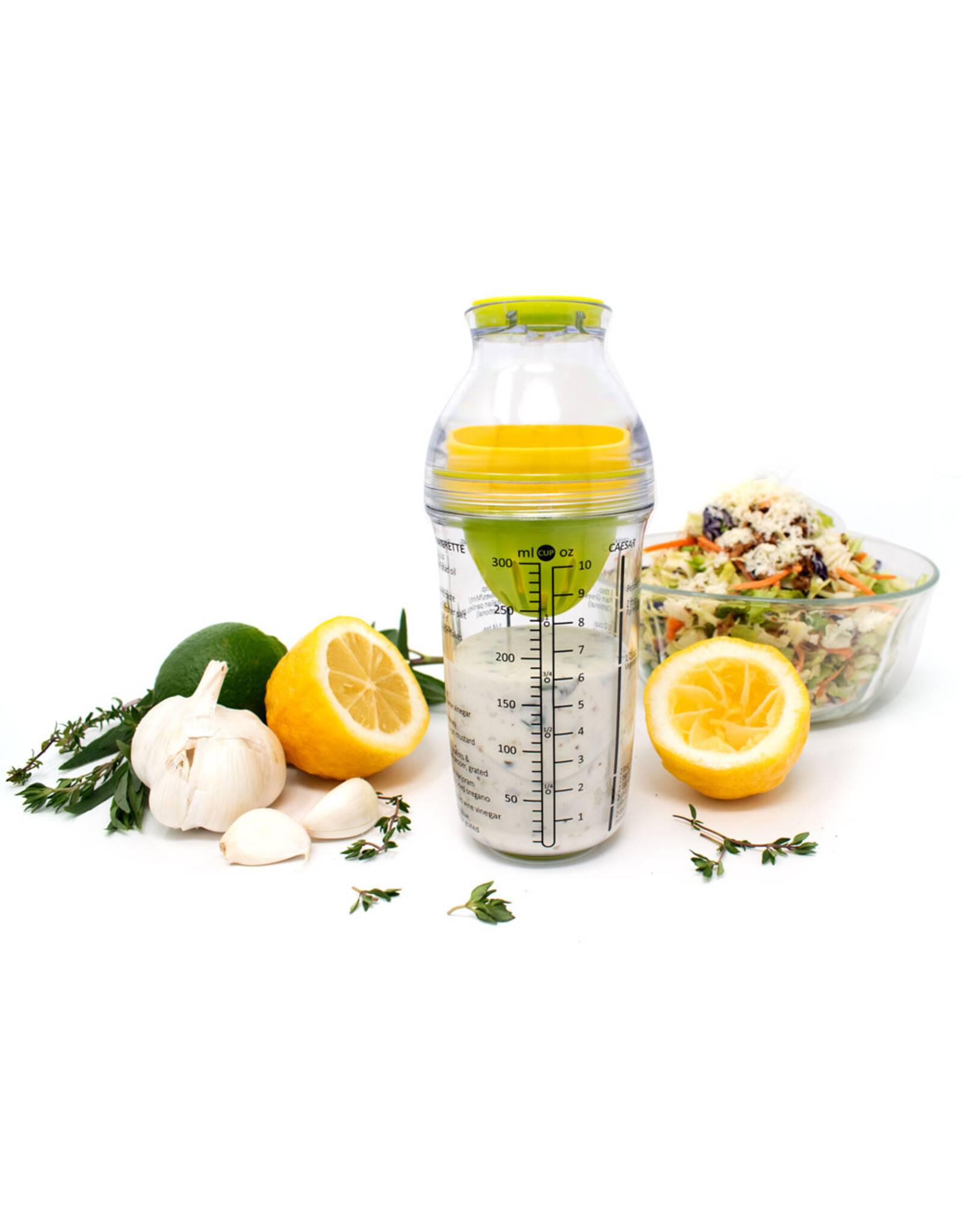 Salad Dressing Maker with Citrus Juicer/Herb Grinder