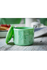 TableCraft Jadeite Glass Collection Salt Cellar With Lid