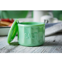 TableCraft Jadeite Glass Collection Salt Cellar With Lid
