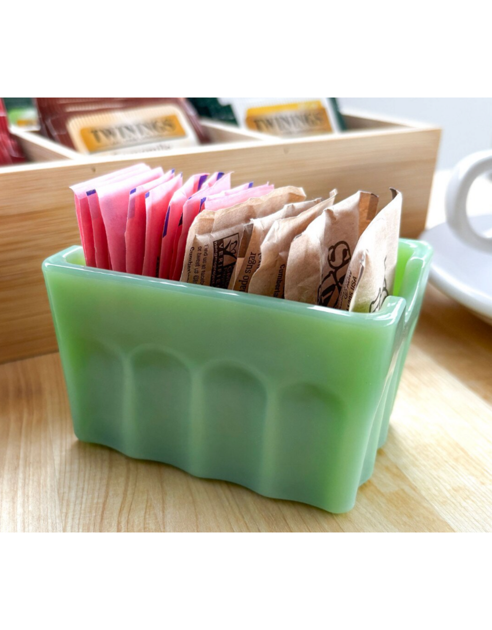 TableCraft Jadeite Glass Collection Sugar Packet Holder