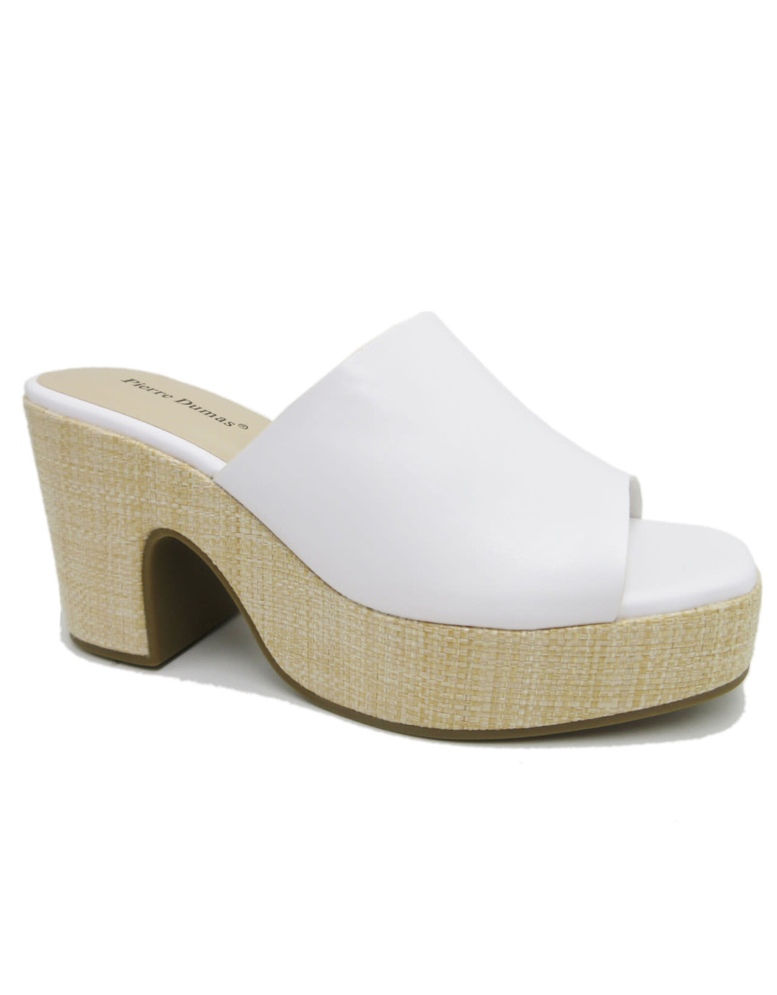 Pierre Dumas Tayla-1 Wedge White Basket Weave Base
